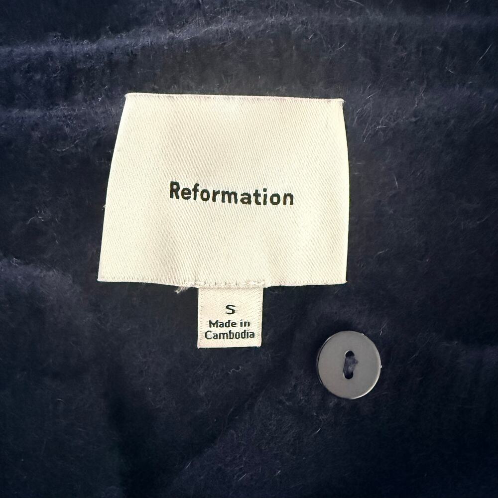 Reformation cashmere sweater cardigan navy soft cozy chic Small - Picture 6 of 7
